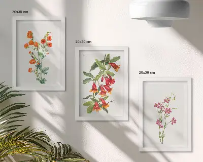 Peinture florale rétro vintage lot de 3 tableaux