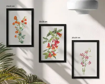 Peinture florale rétro vintage lot de 3 tableaux
