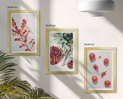 Mur de cadres Fruits et plantes rouges dans un style minimaliste