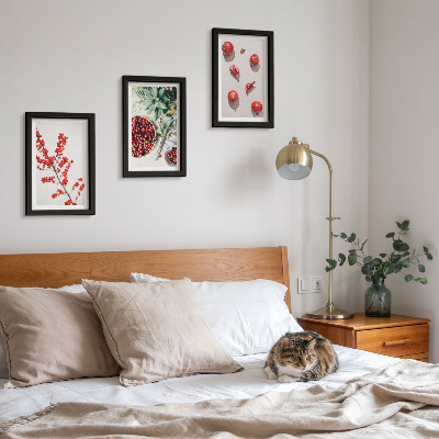 Mur de cadres Fruits et plantes rouges dans un style minimaliste