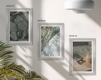 Plantes tropicales et décorations estivales ensemble de 3 tableaux