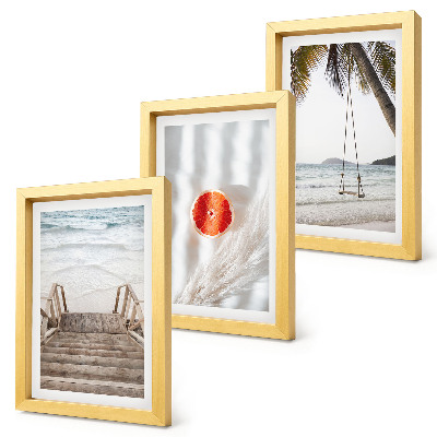 Mur de cadres Plage avec escaliers en bois, ambiance de vacances