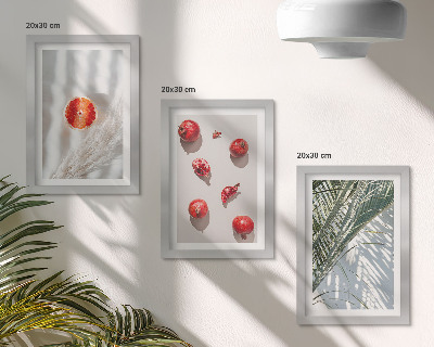 Lot de 3 tableaux Fruits tropicaux de vacances feuilles de palmier