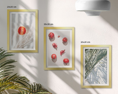 Lot de 3 tableaux Fruits tropicaux de vacances feuilles de palmier