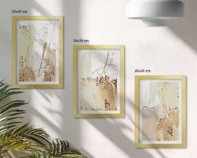Ensemble de 3 tableaux Motifs abstraits dans les tons beige et blanc