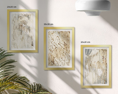 Mur de cadres Motifs abstraits dans des tons de beige et de gris