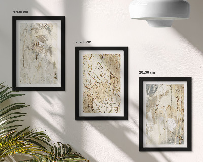 Mur de cadres Motifs abstraits dans des tons de beige et de gris
