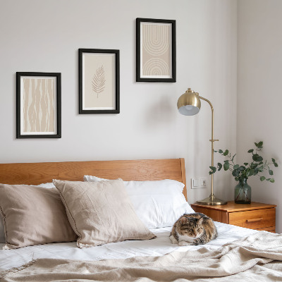 Mur de cadres Motifs dans les tons beiges avec des motifs végétaux