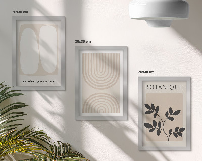 Lot de 3 tableaux Affiches bohèmes délicates à motifs végétaux abstraits