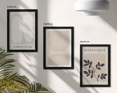 Lot de 3 tableaux Affiches bohèmes délicates à motifs végétaux abstraits