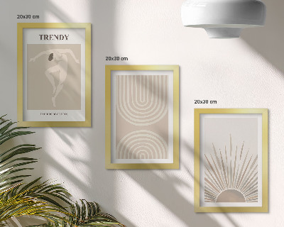Ensemble de 3 tableaux Affiches pastel, abstractions bohèmes tendance