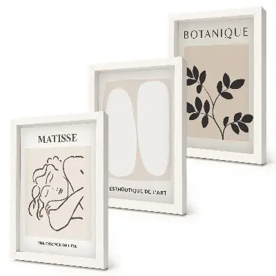Mur de cadres tableaux minimalistes élégants à motifs végétaux façon Matisse