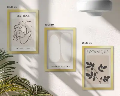 Mur de cadres tableaux minimalistes élégants à motifs végétaux façon Matisse