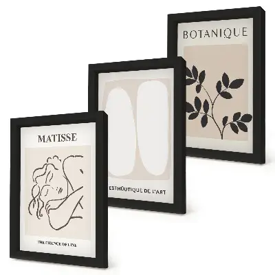 Mur de cadres tableaux minimalistes élégants à motifs végétaux façon Matisse