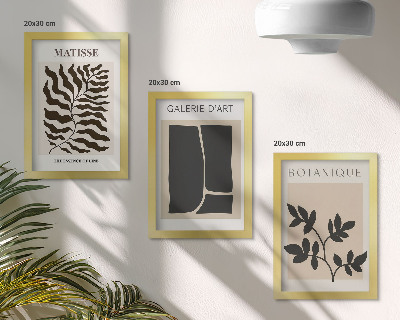 Lot de 3 tableaux Affiches minimalistes avec des motifs végétaux et des abstractions