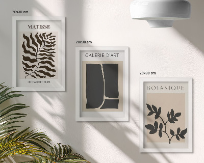 Lot de 3 tableaux Affiches minimalistes avec des motifs végétaux et des abstractions