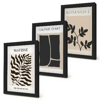 Lot de 3 tableaux Affiches minimalistes avec des motifs végétaux et des abstractions
