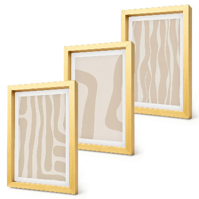 Ensemble de 3 tableaux Motifs abstraits, formes minimalistes, style bohème