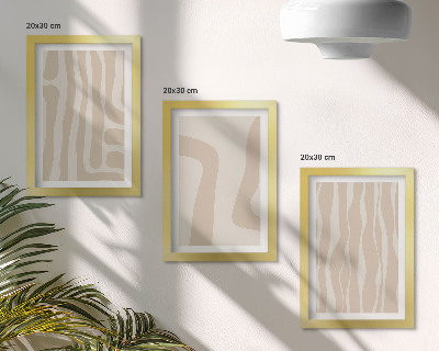 Ensemble de 3 tableaux Motifs abstraits, formes minimalistes, style bohème