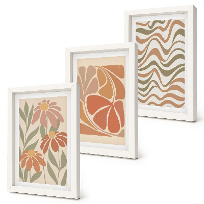 Mur de cadres Fleurs pastel et motifs abstraits