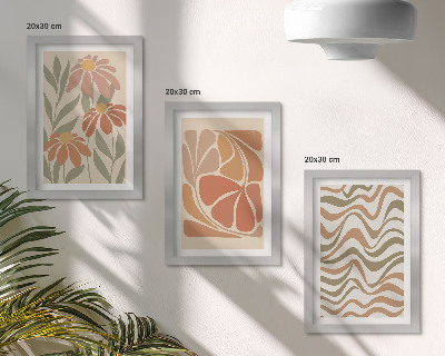 Mur de cadres Fleurs pastel et motifs abstraits