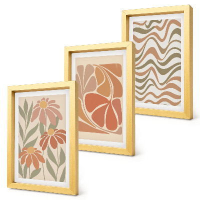 Mur de cadres Fleurs pastel et motifs abstraits