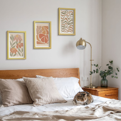 Mur de cadres Fleurs pastel et motifs abstraits