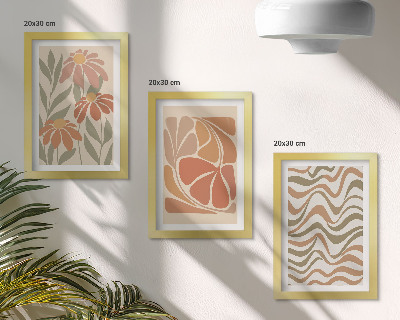 Mur de cadres Fleurs pastel et motifs abstraits