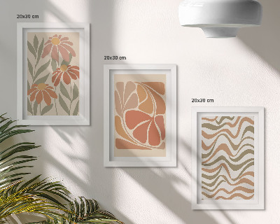 Mur de cadres Fleurs pastel et motifs abstraits