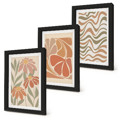 Mur de cadres Fleurs pastel et motifs abstraits