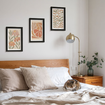 Mur de cadres Fleurs pastel et motifs abstraits