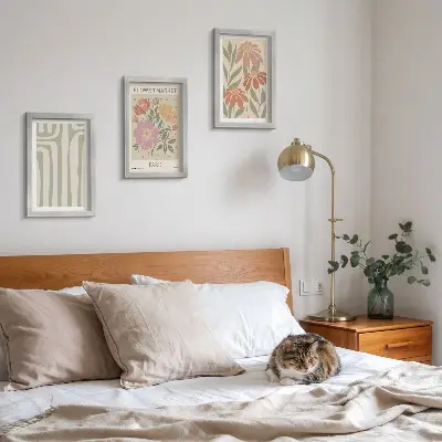 Lot de 3 tableaux affiches à motifs botaniques style minimalisme parisien
