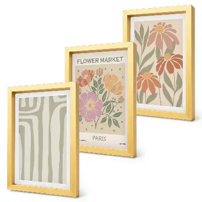 Lot de 3 tableaux affiches à motifs botaniques style minimalisme parisien