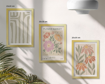 Lot de 3 tableaux Affiche à motifs botaniques, minimalisme parisien