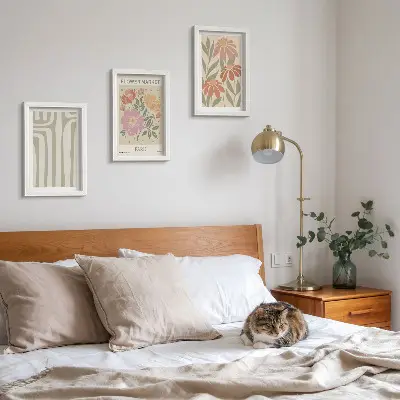 Lot de 3 tableaux affiches à motifs botaniques style minimalisme parisien