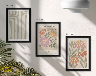 Lot de 3 tableaux Affiche à motifs botaniques, minimalisme parisien