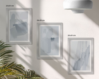 Ensemble de 3 tableaux Compositions abstraites de style aquarelle