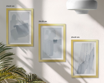 Ensemble de 3 tableaux Compositions abstraites de style aquarelle
