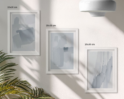 Ensemble de 3 tableaux Compositions abstraites de style aquarelle