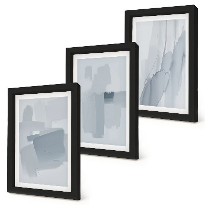 Ensemble de 3 tableaux Compositions abstraites de style aquarelle