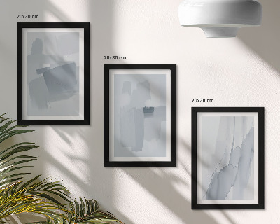 Ensemble de 3 tableaux Compositions abstraites de style aquarelle
