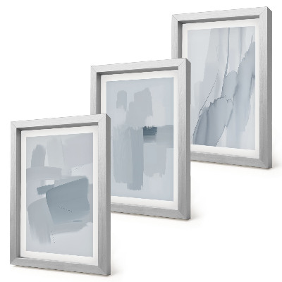 Ensemble de 3 tableaux Compositions abstraites de style aquarelle
