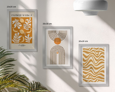 Lot de 3 tableaux Affiches de mode à motifs floraux et géométriques