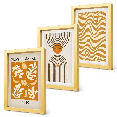 Lot de 3 affiches avec motifs floraux et géométriques