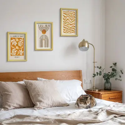 Lot de 3 affiches avec motifs floraux et géométriques