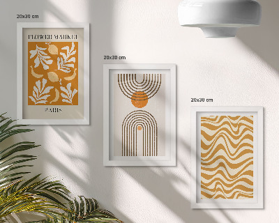 Lot de 3 tableaux Affiches de mode à motifs floraux et géométriques