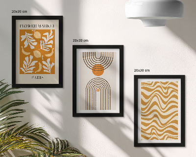 Lot de 3 tableaux Affiches de mode à motifs floraux et géométriques