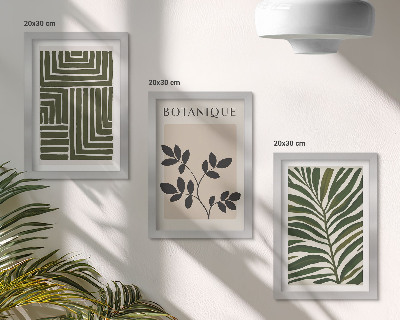 Lot de 3 tableaux Compositions botaniques dans le style du minimalisme bohème