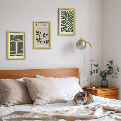 Lot de 3 tableaux Compositions botaniques dans le style du minimalisme bohème