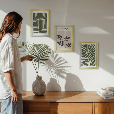 Lot de 3 tableaux Compositions botaniques dans le style du minimalisme bohème